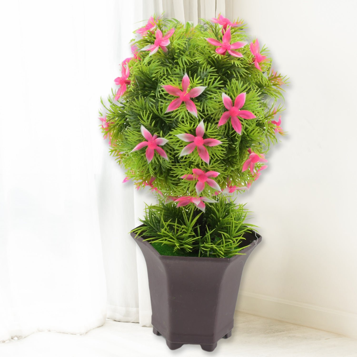 Wild Artificial Flower Plant with Cute Pot (1 Pc)
