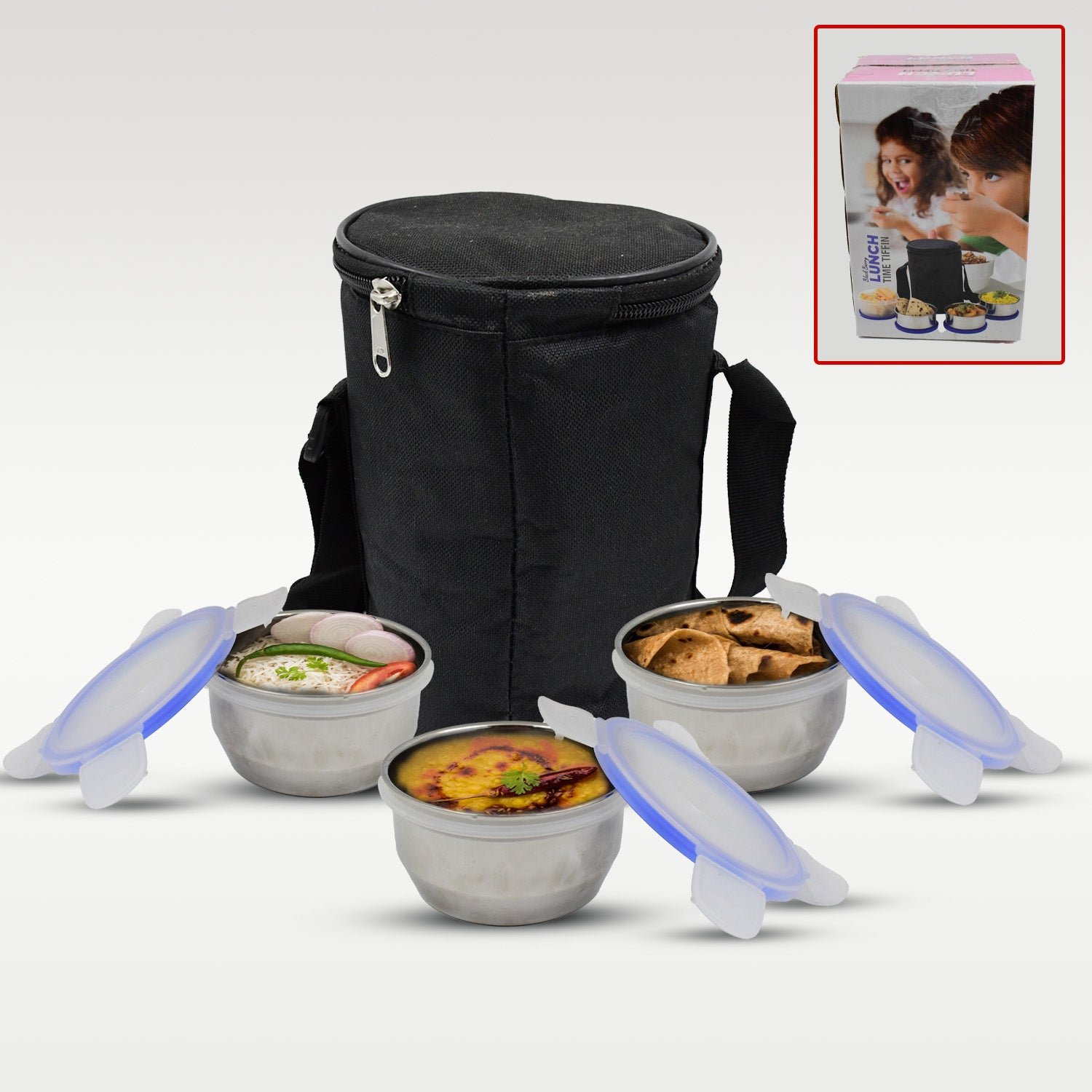Stainless Steel Lunch Box - Multi-Compartment Airtight Container for Office