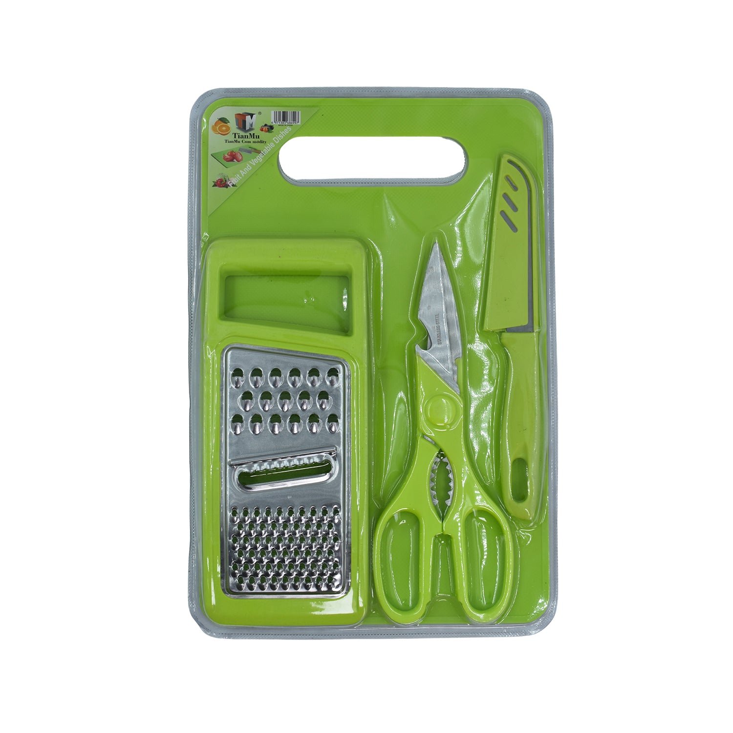 Plastic Chopping Board with Knife Set Scissor and Wine Opener for  Cutting