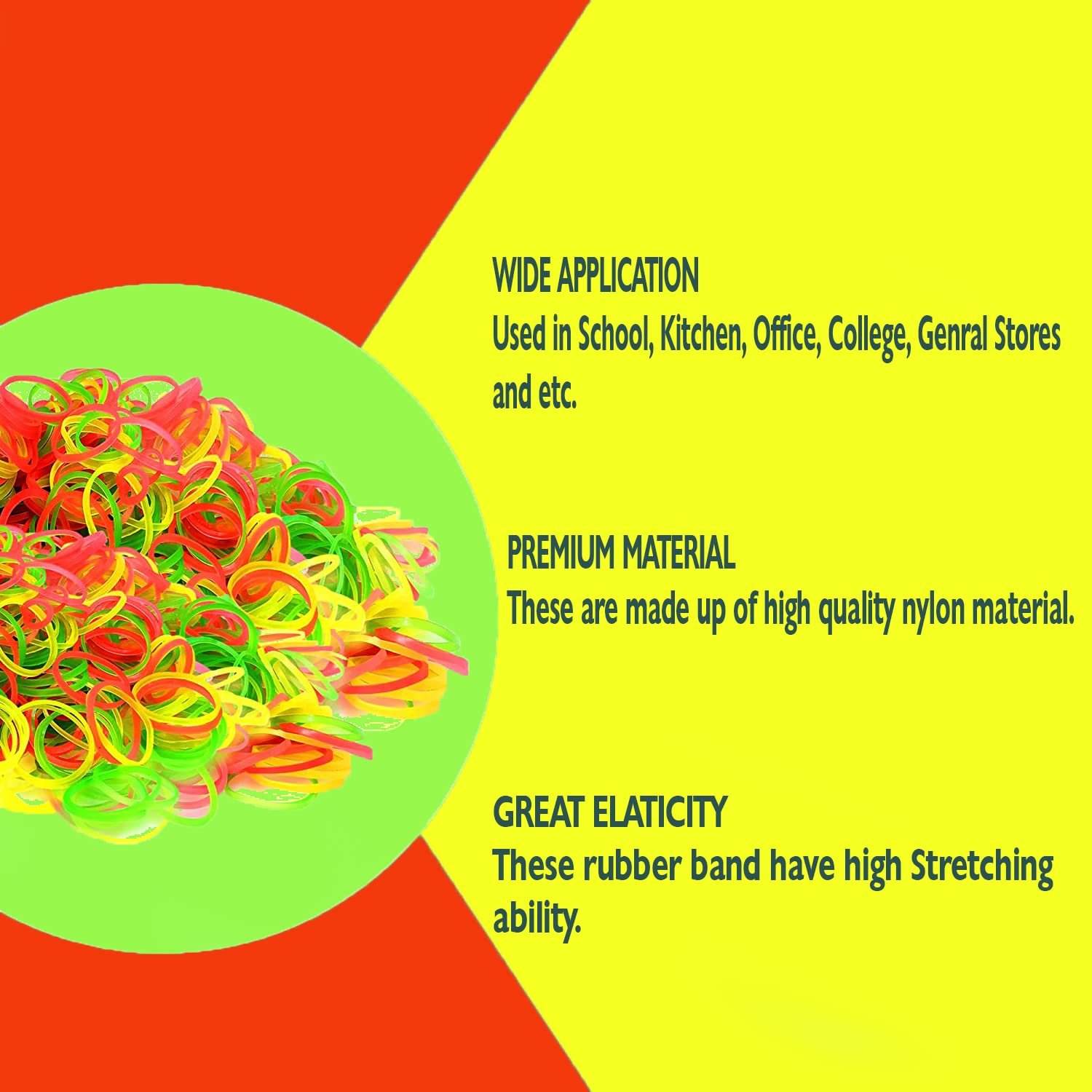 RUBBER BAND FOR OFFICE/HOME AND KITCHEN ACCESSORIES ITEM PRODUCT NYLON ELASTIC