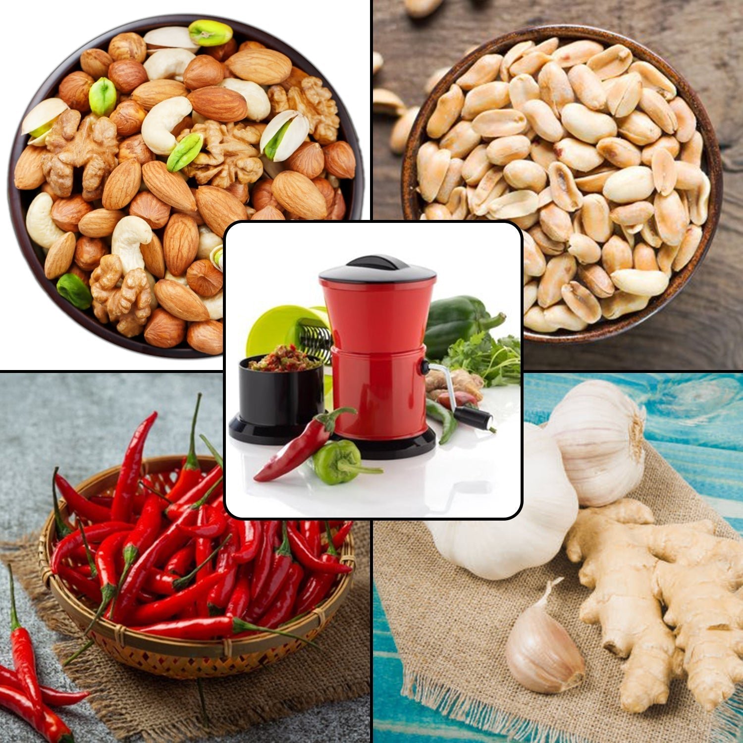 Round Chilly Cutter and grinder tool with effective sharp chopping and cutting