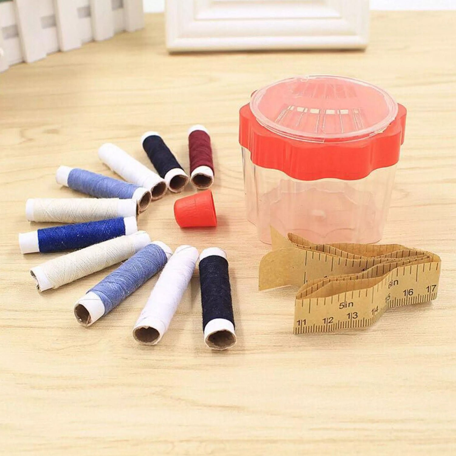 24 Pc Sewing Box for Storing Thread Rolls & Sewing Essentials