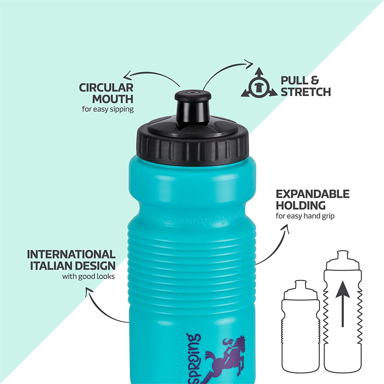 Pull n Stretch Water Bottle – Foldable Drinking Bottle for School & Travel
