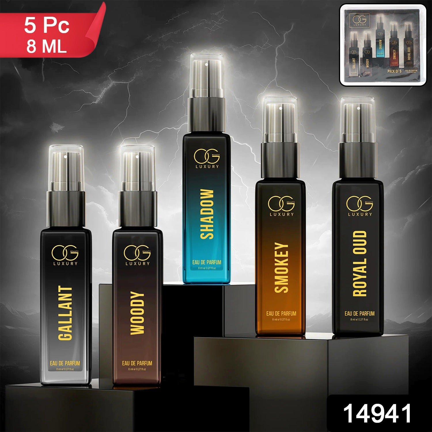 OG Beauty Luxury Perfume Combo Pack (8 ML / 5 Pc)