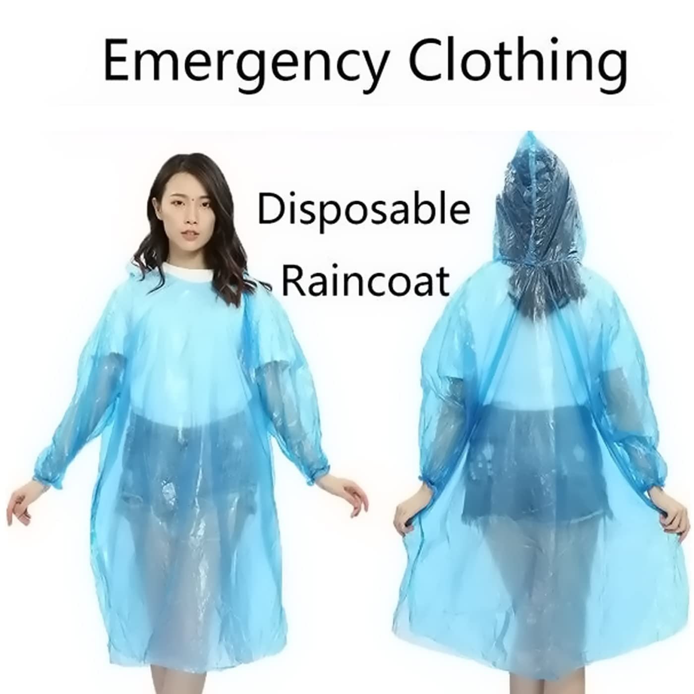 Portable Adult Waterproof Raincoat Cardigan for Outdoor Travel (1 Pc)
