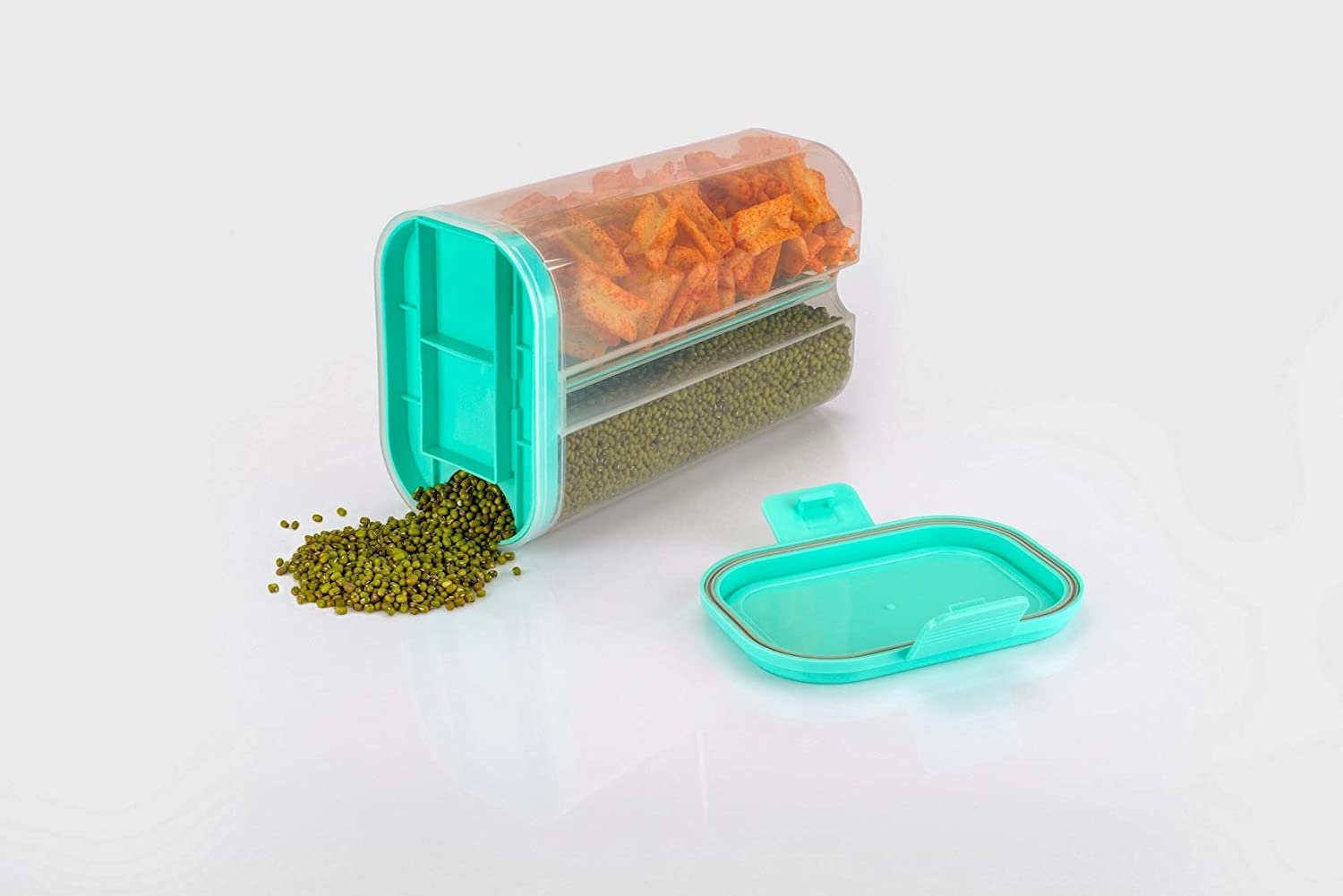 2L Airtight Food Grain Storage Container – 2 Sections