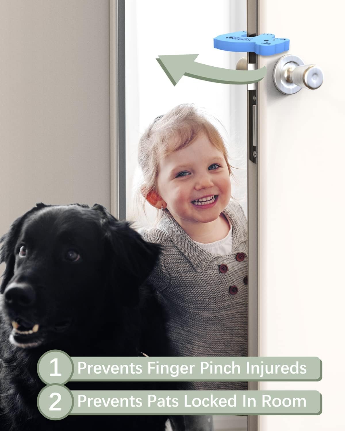 Animal Shape Door Stopper Lock Safety Guard (2pc Set)