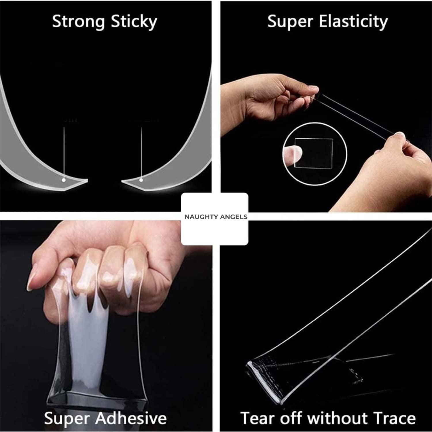 Sticky Tape Washable Reusable 1M Water-Resistant Nano Double Sided Tape