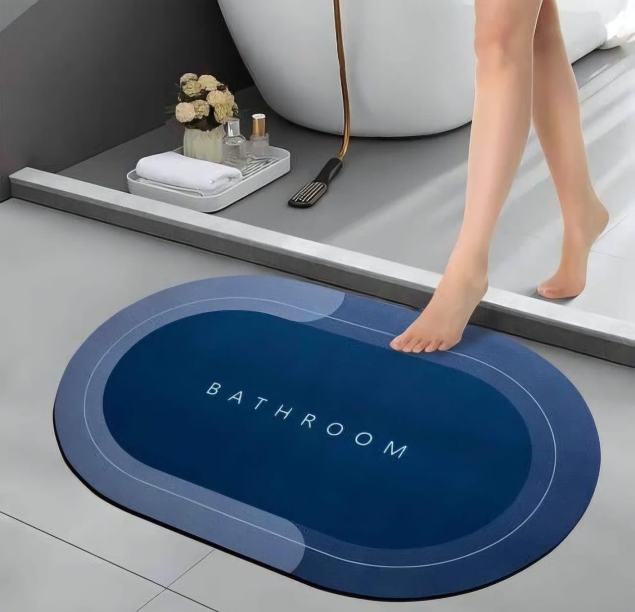Anti slip Oval Mat, Super Absorbent Floor Mat, Bath Mat, Soft Carpet , bathmat