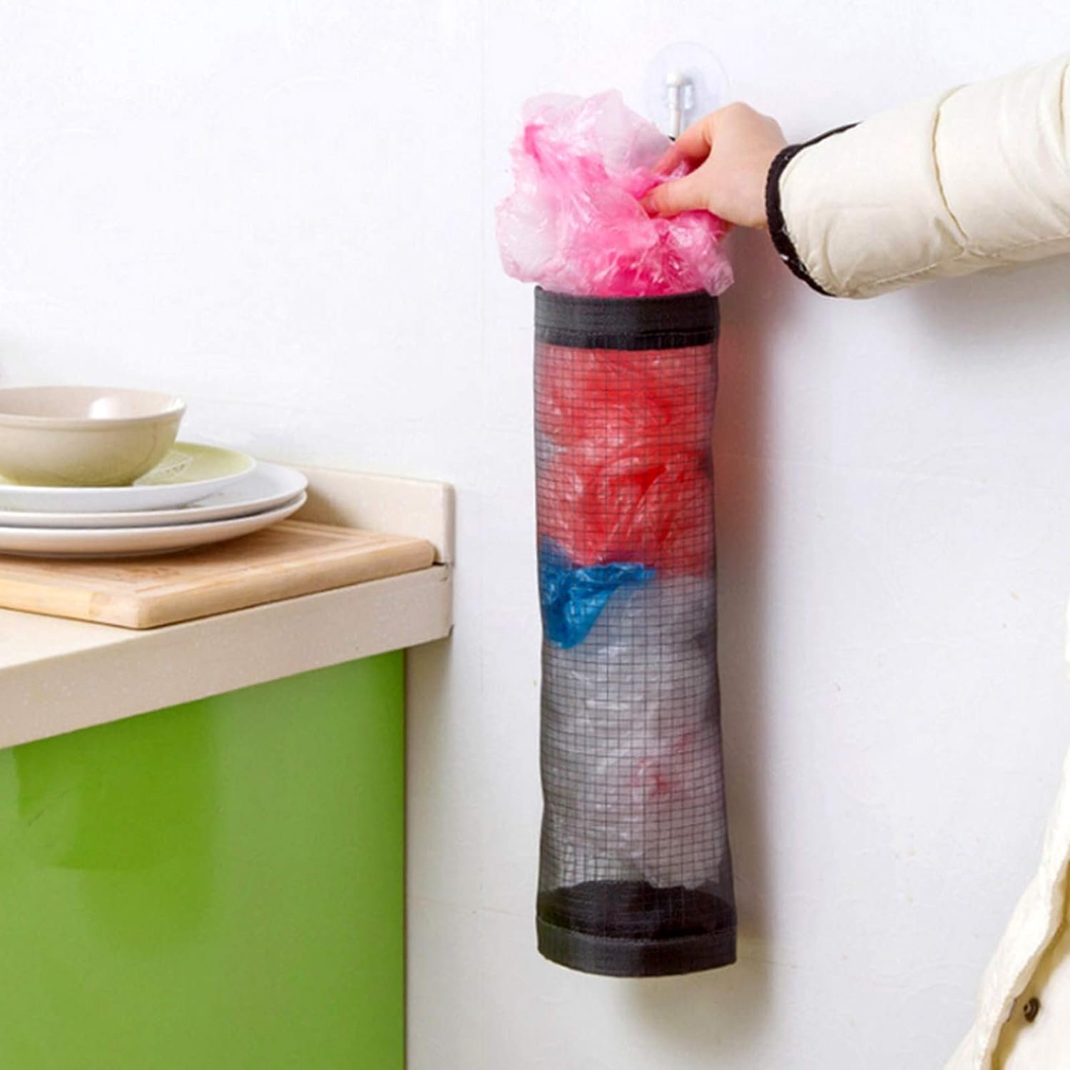 Hanging Waste Garbage Bag Holder Storage Bag with Wide Handle for Kitchen (1 Pc)