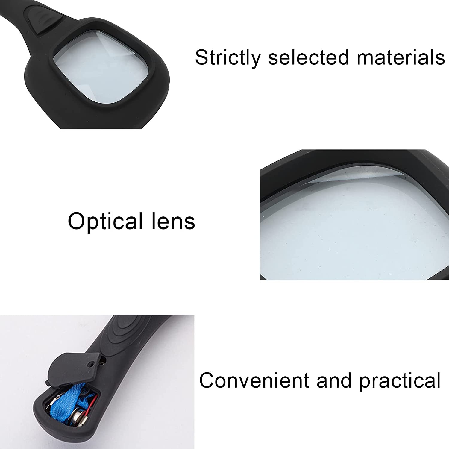 Handheld LED Magnifying Glass – 6 Lighted Magnifier for Reading & Inspection