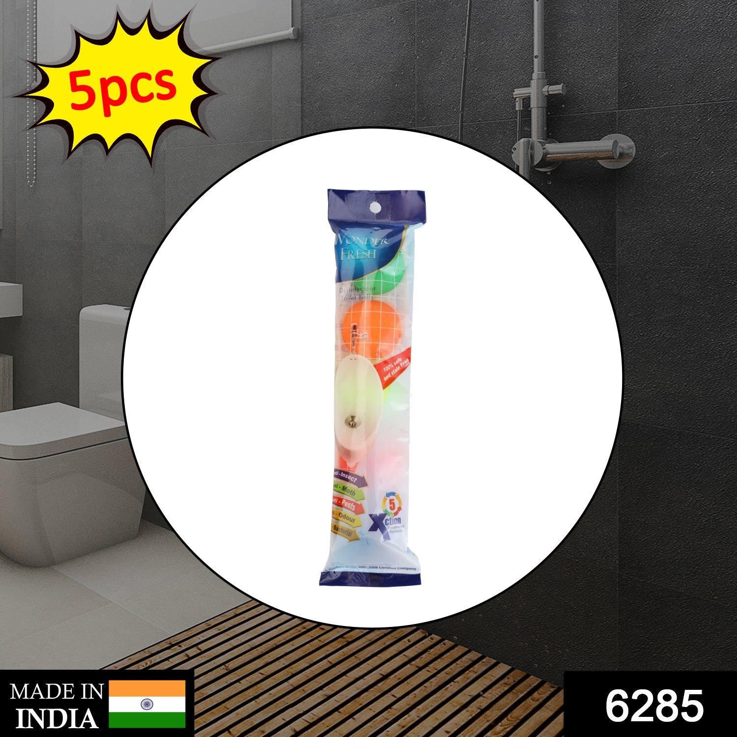 Urinal Balls | Sani Balls | Bathroom Freshener  Long-Lasting Fragrance (5 Pcs Set)