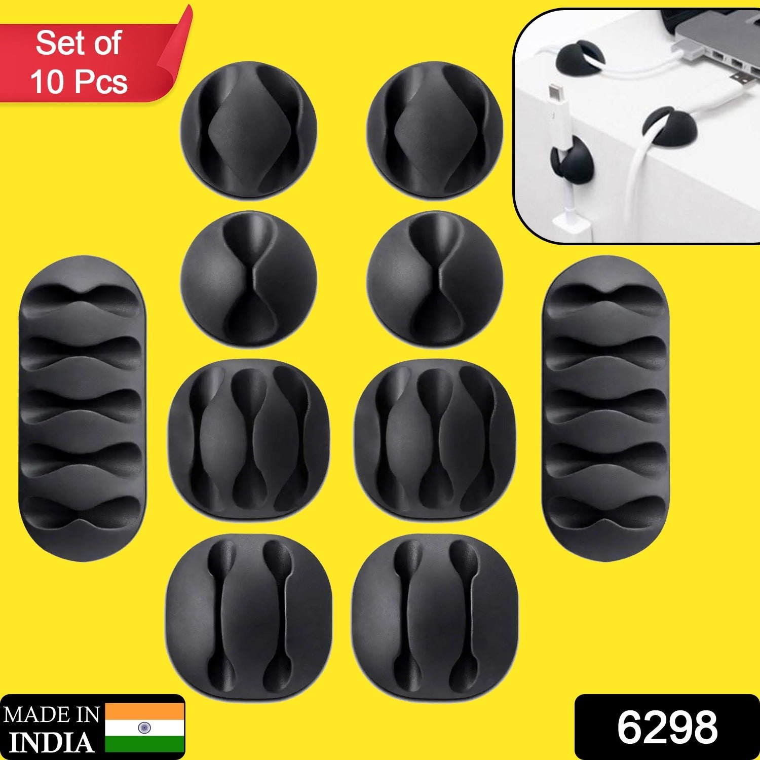 Cable Holder & Supporter – Secure & Organize All Types of Cables (10 Pc)