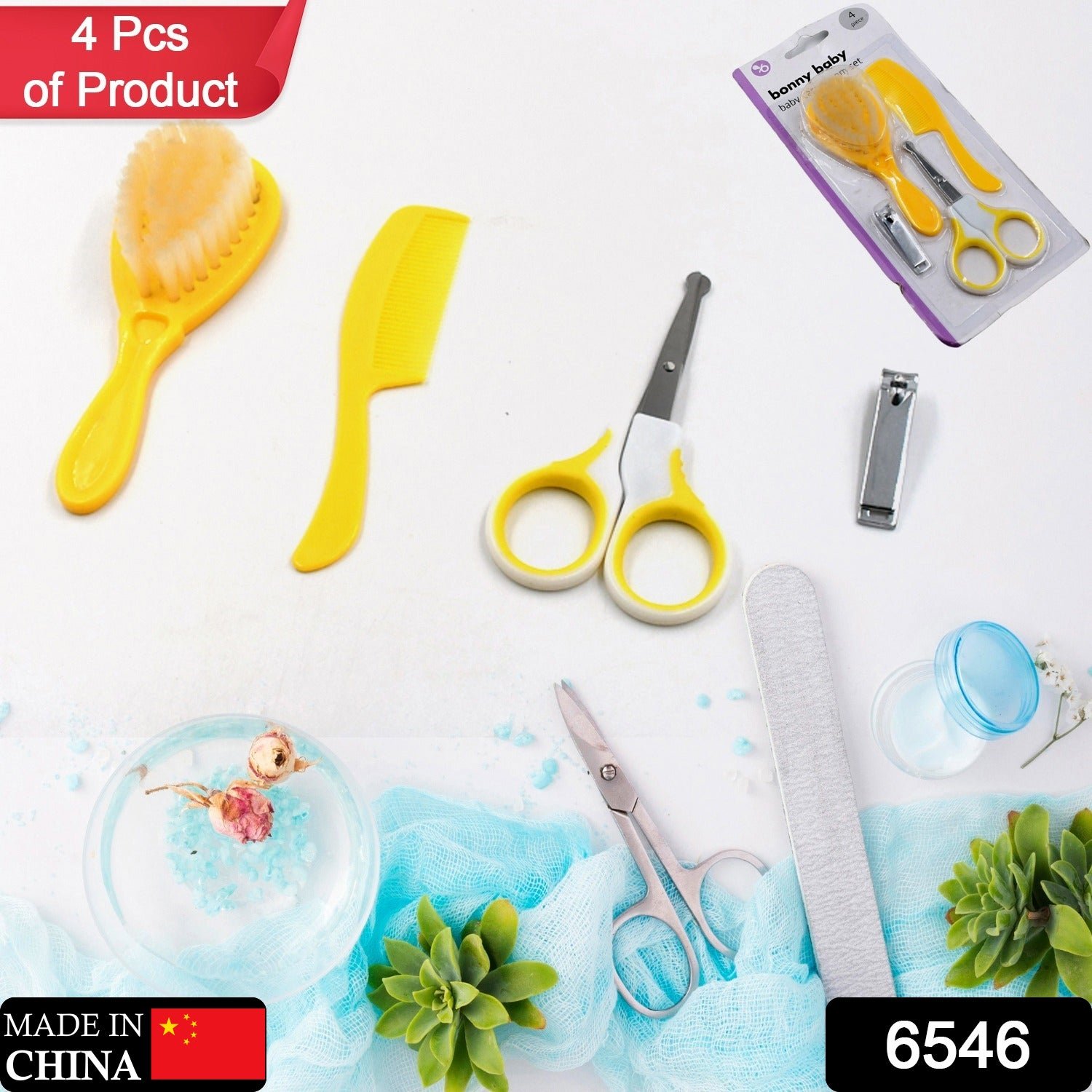 Born Baby Health Care Kit 4 in 1 Nail Clipper Brush Comb Scissors  (4 Pcs Set)