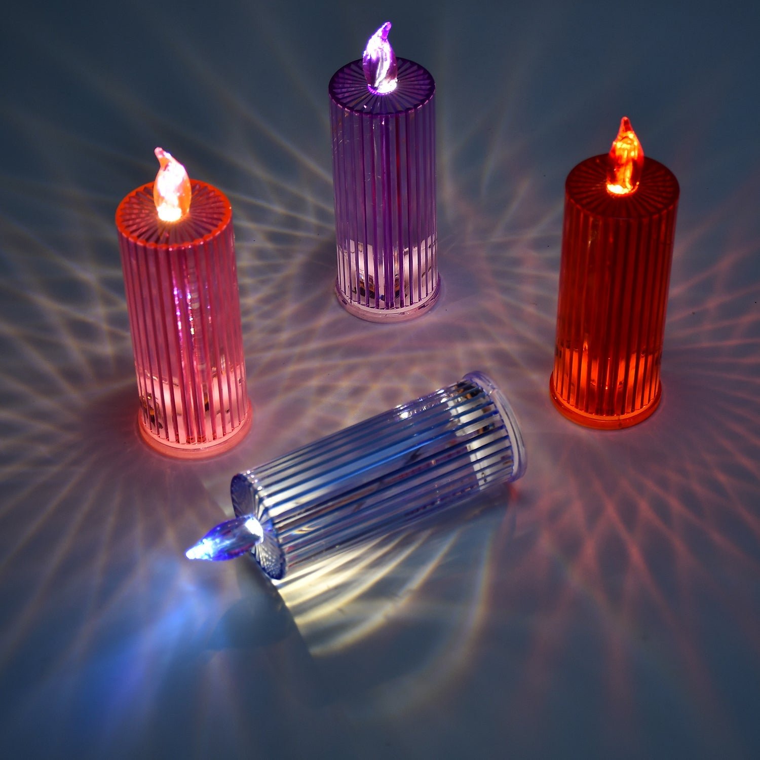 Big Simple Candles for Home Decoration, Crystal Candle Lights, Diwali (Multicolor)