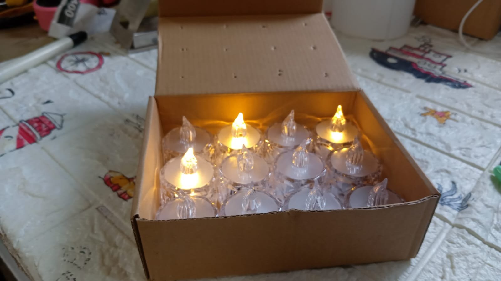 Flameless Acrylic LED Tealight Candles for Festival Decor (24 Pc)