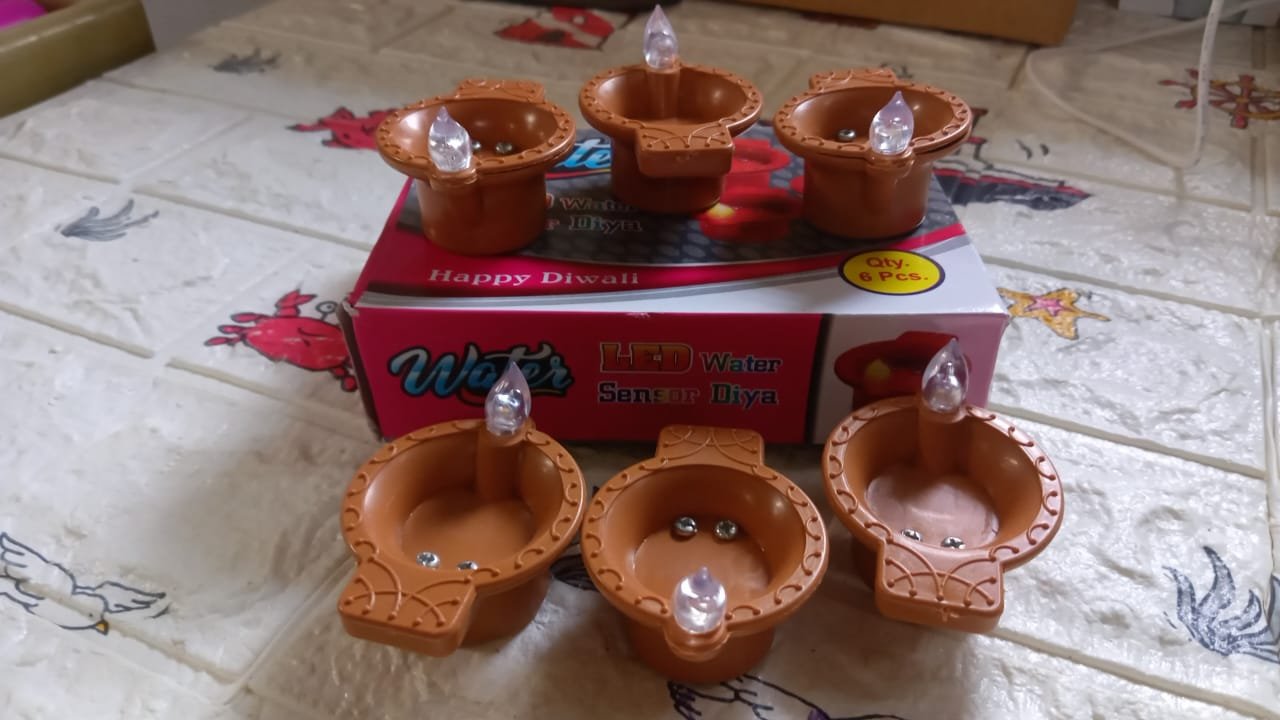 Water Sensor Diyas for Diwali Decoration | Diyas for Home Decoration| Diwali Decoration Items for Home Decor Diyas | Diwali LED Diyas Candle with Water Sensing Technology E-Diya, Diwali (6Pc Set)