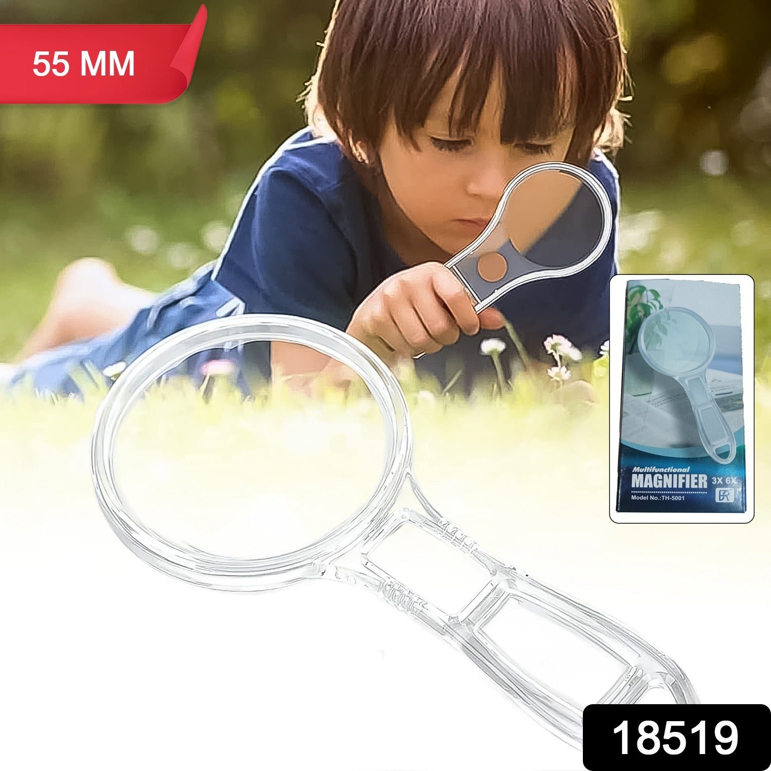 Handheld Plastic Magnifying Glasses (1 Pc / 55 MM)