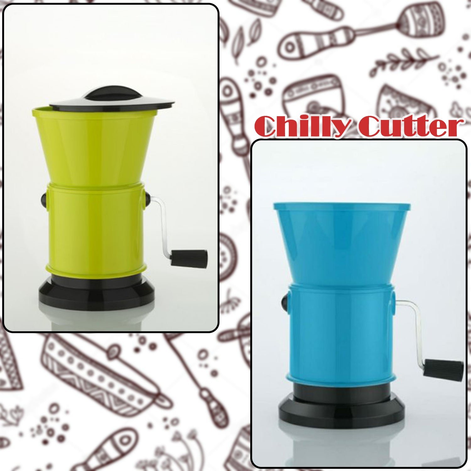 Round Chilly Cutter and grinder tool with effective sharp chopping and cutting