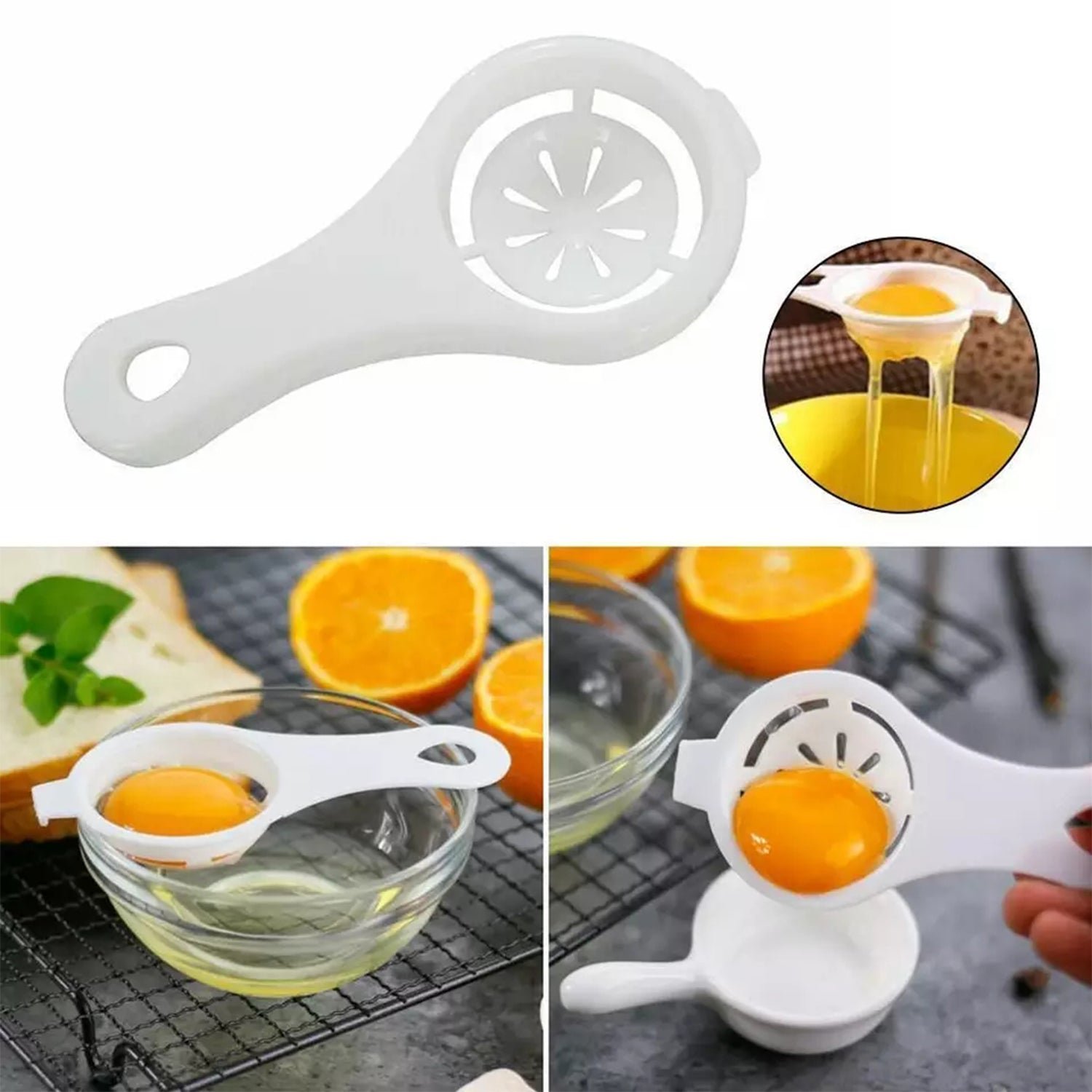 Egg Yolk Separator, Egg White Yolk Filter Separator, Egg Strainer Spoon Filter Egg