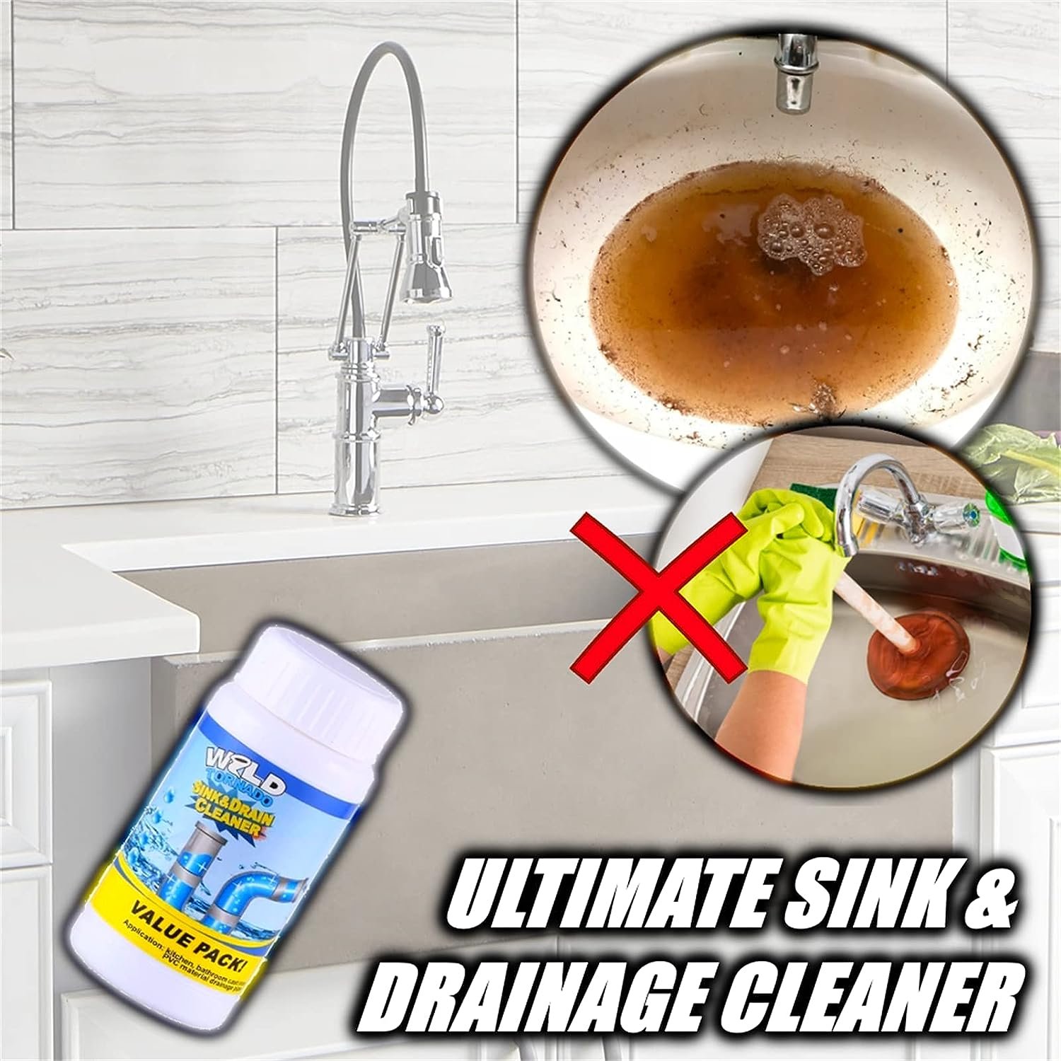 Powerful Sink and Drain Cleaner, Super Clog Remover (110 Gm)