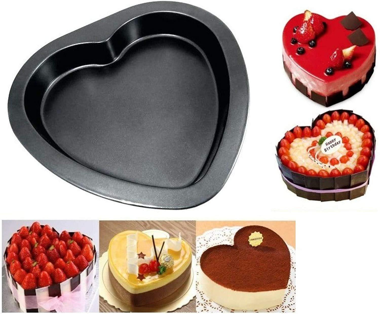 Heart Shape Cake Mould Non Stick  Steel 1 kg Cake Baking Tray ( 23cm)