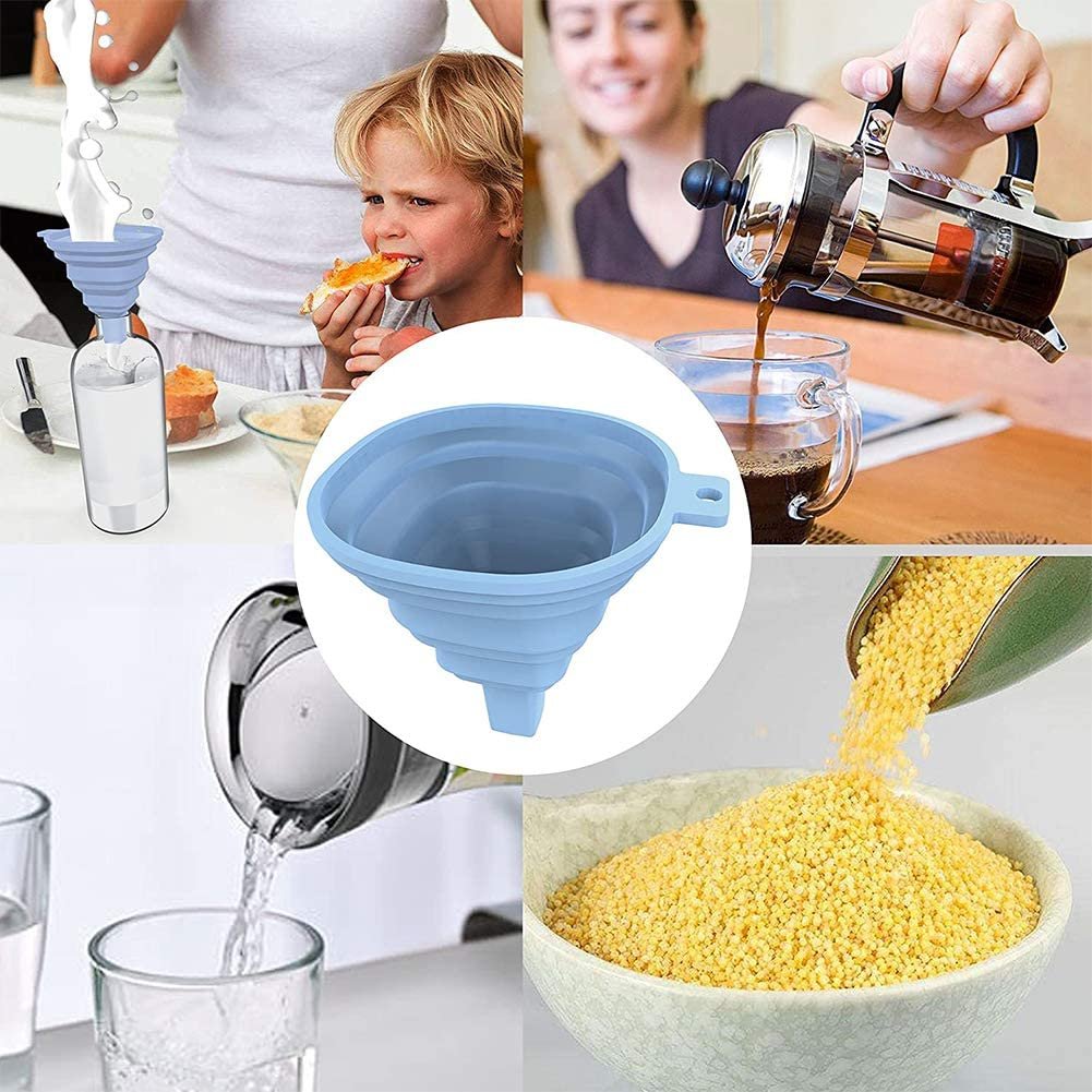 Flexible Silicone Kitchen Funnel Liquid / Powder Transfer Hopper Food (Small)