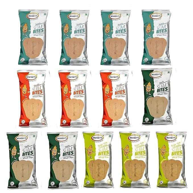 Maniarr’s Slim Bite Jain Khakhra 4 Flavors Pack of 13 Wheat Khakhra