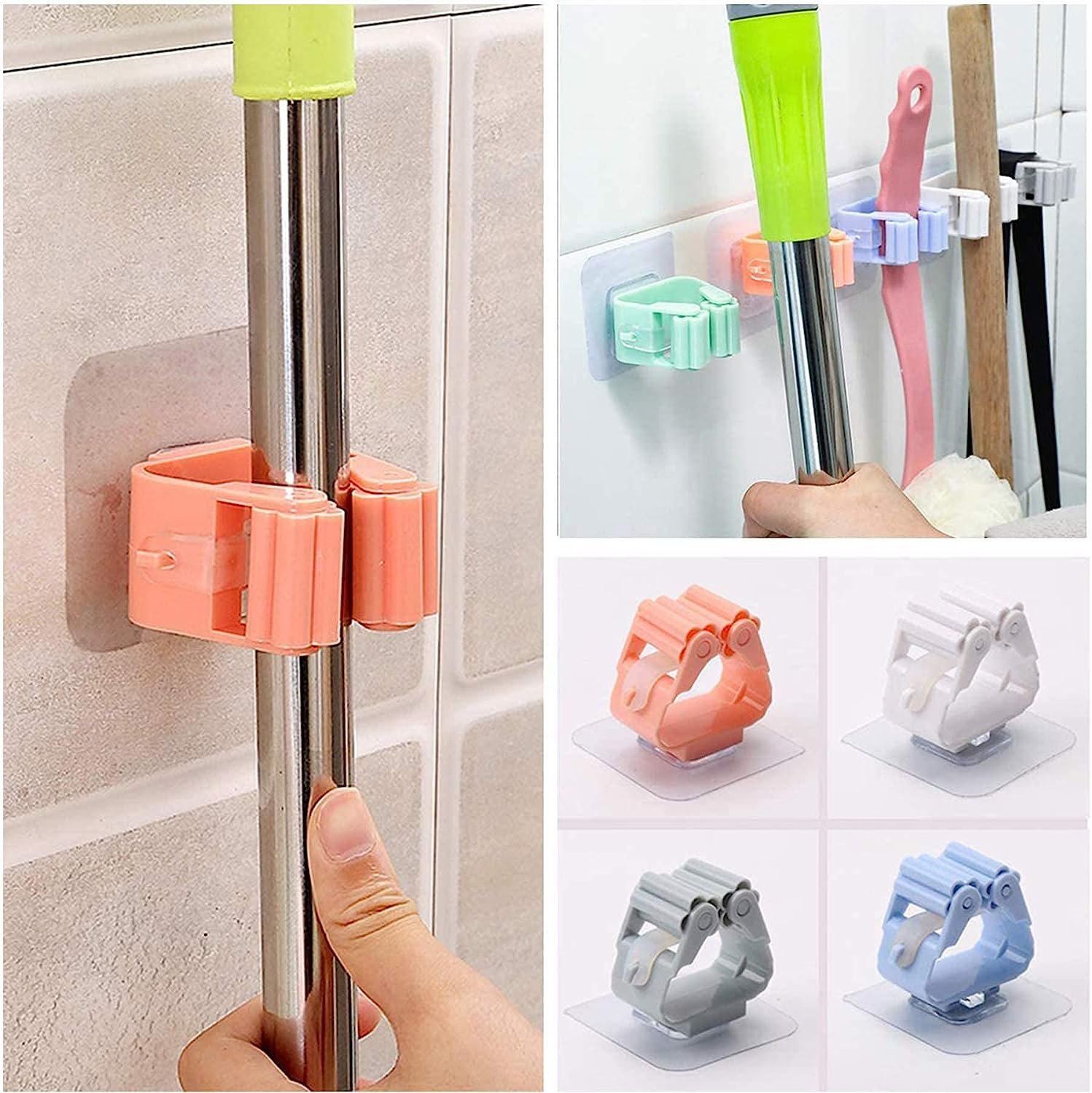 Broom Holder Wall Mounted, Mop and Broom Holder Broom Organizer with Wall