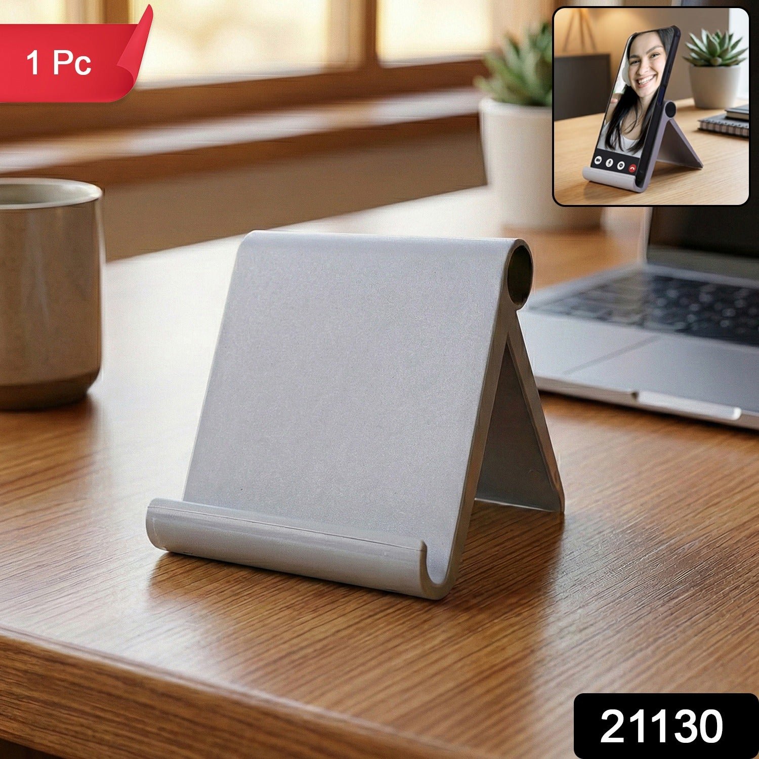 Plastic Foldable Desktop Mobile Stand (1 Pc)