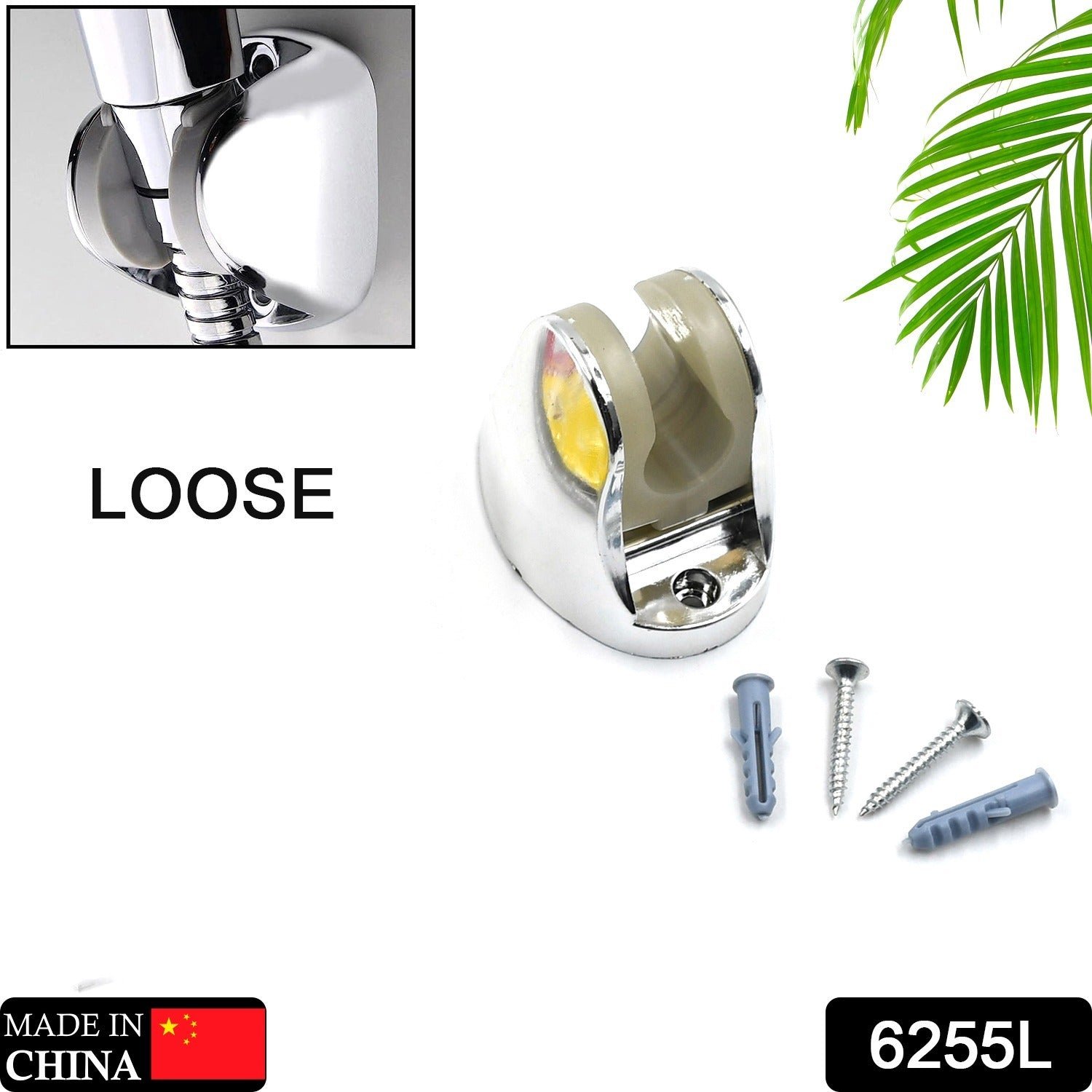 ADJUSTABLE HAND SHOWER HOLDER FIXING SCREWS ADJUSTABLE BRACKET FOR BATHROOM (Loose)