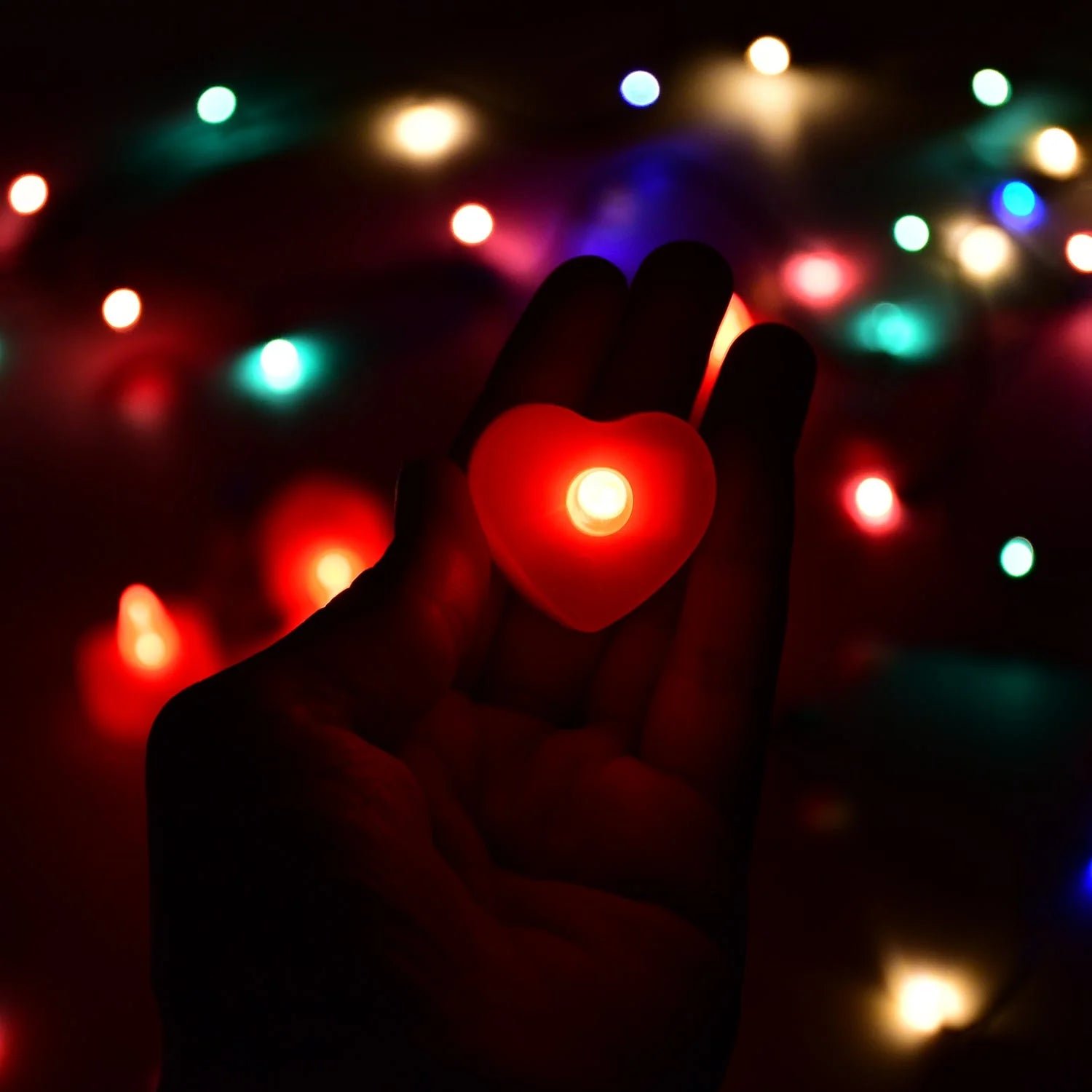 Flameless Candles LED Heart Shape Tea Light Candles Multi Color Electrical Diya Candles Battery Operated Fake Candles for Gift/Home Decoration Diwali Navratri Lighting, Diwali (Pack of 12)