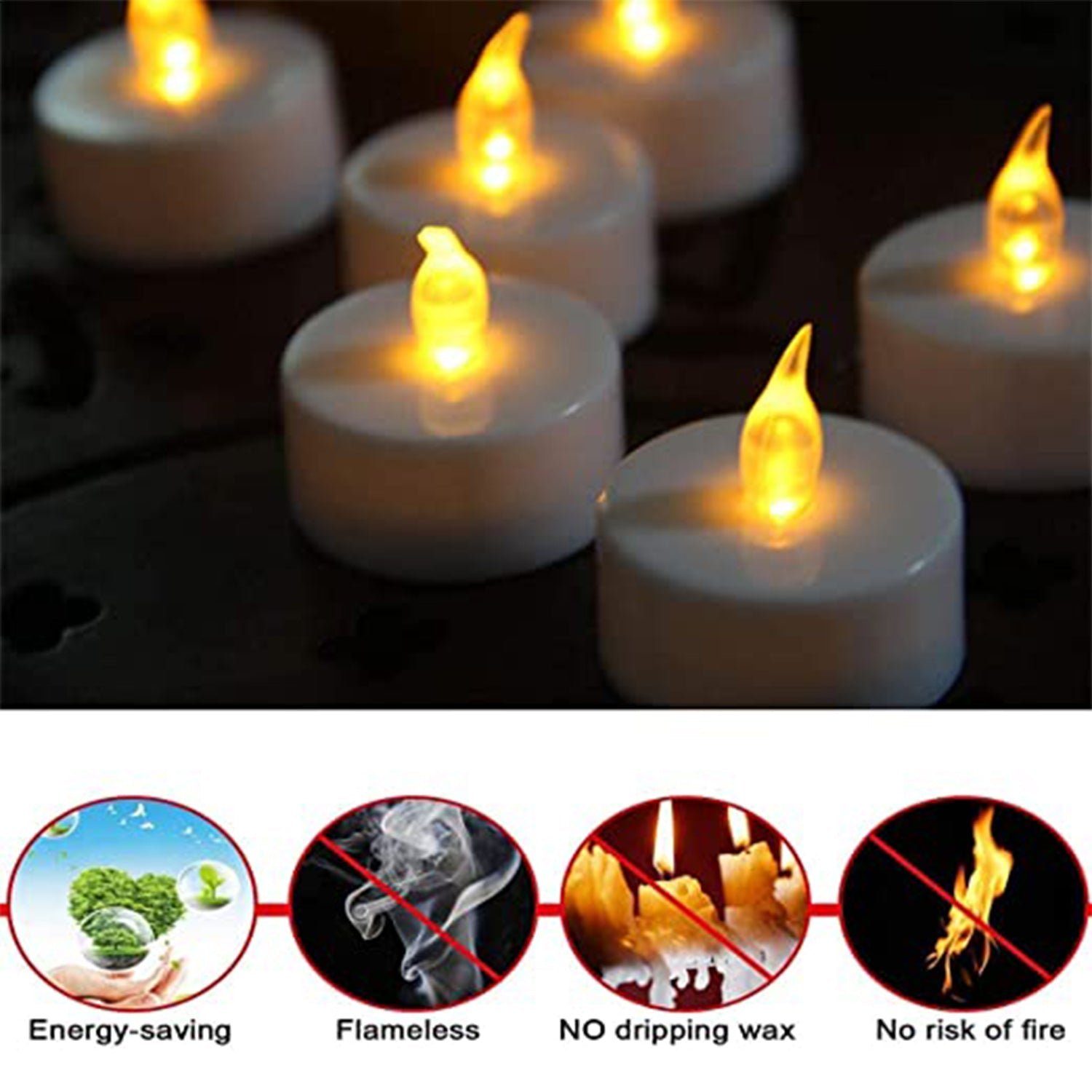 Flameless Floating Tea Light Candles – Battery Operated Set of 8 in Box