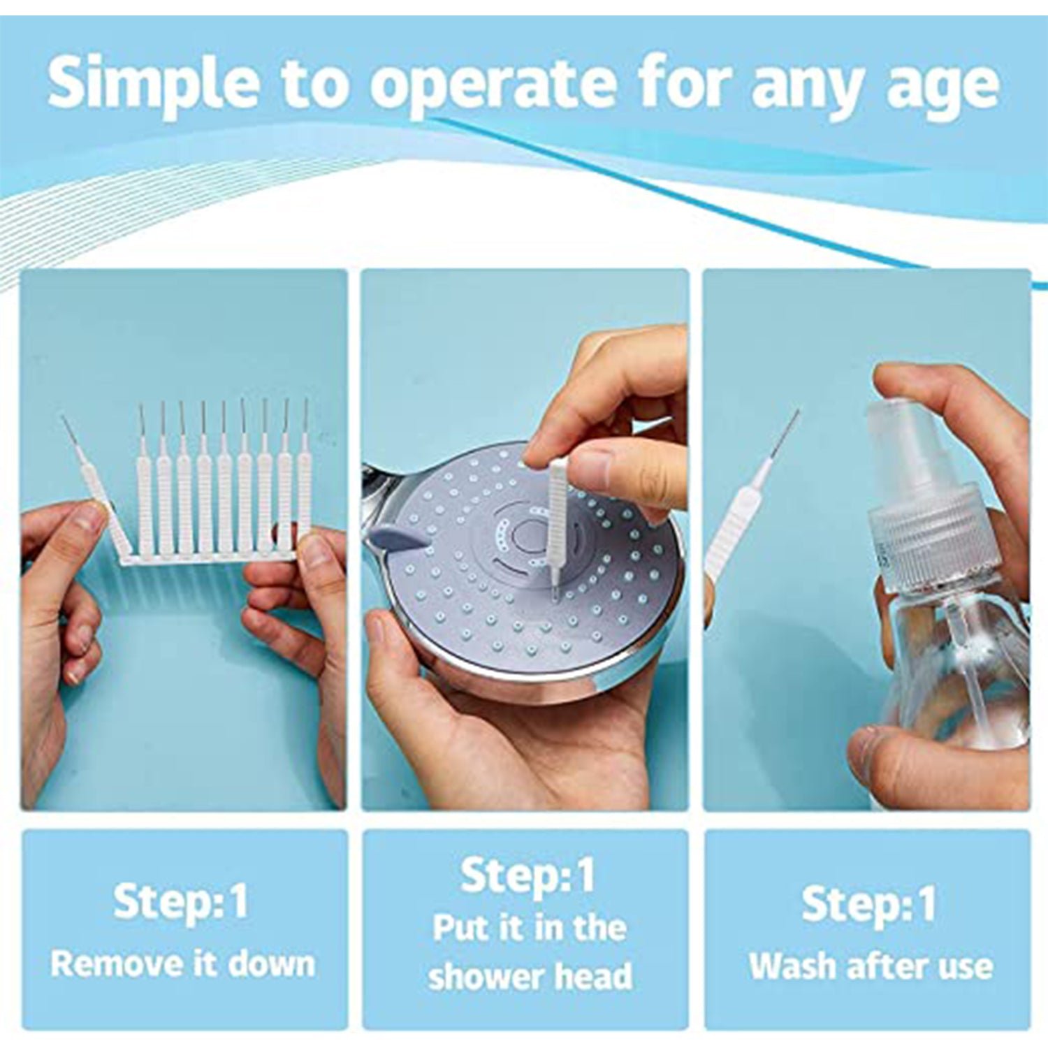 10-Piece Multifunctional Reusable Anti-Clog Shower Nozzle Brush