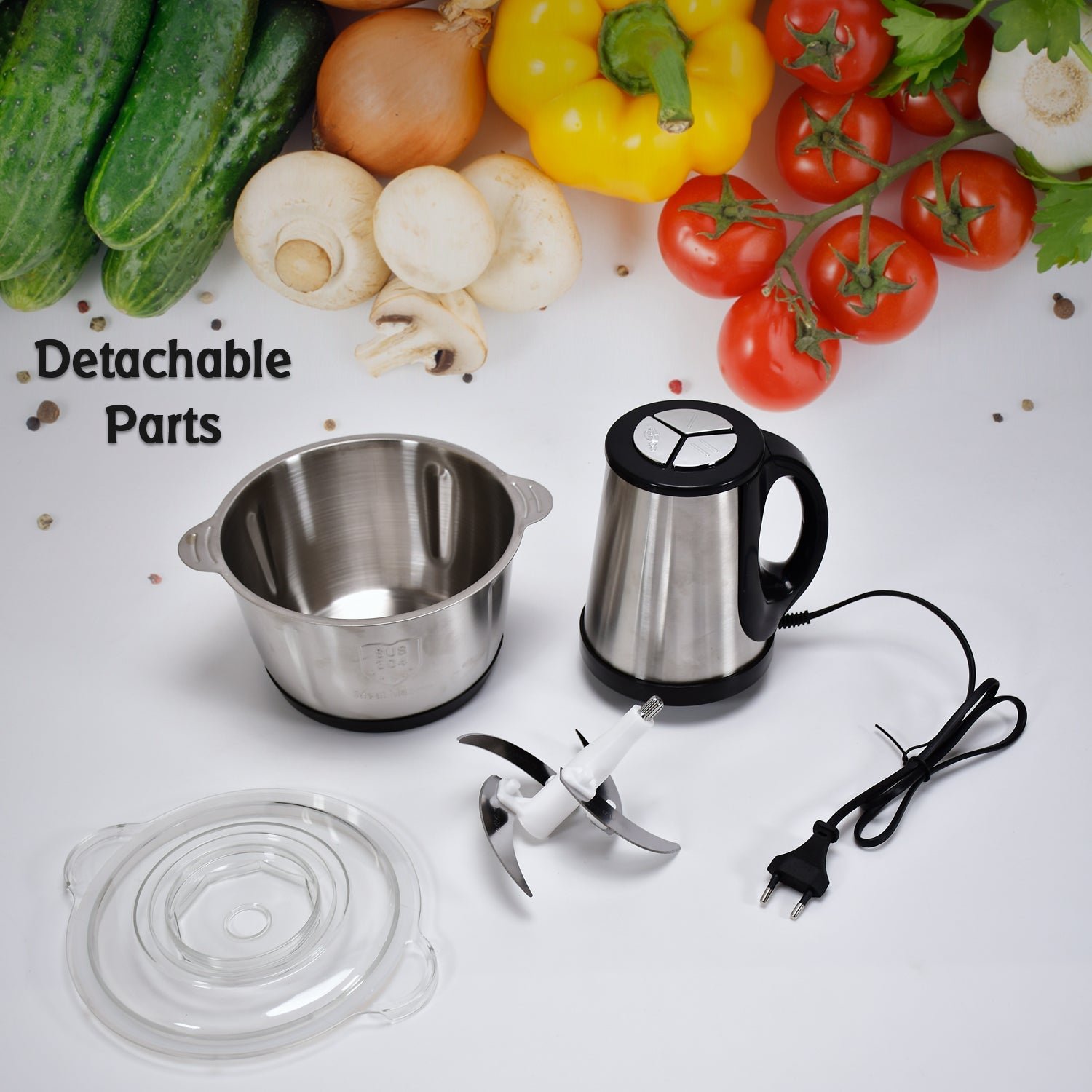 STAINLESS STEEL ELECTRIC MEAT GRINDERS WITH BOWL  (2L, 250WATTS)