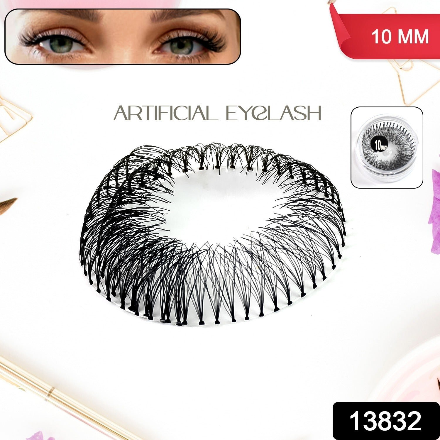 Artificial / Fake Eyelash Extensions Natural & Lightweight (1 Pc / 10 Mm)