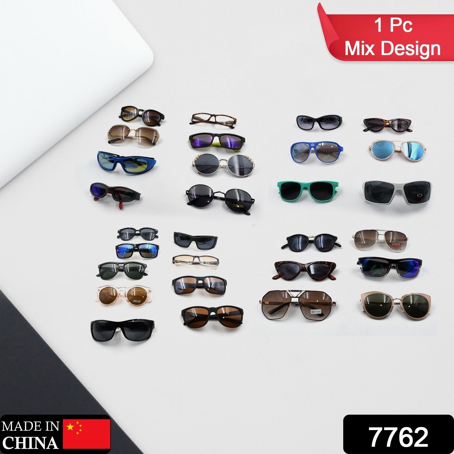 Mixed Design Sunglasses for Outdoor UV Protection (1 Pc)