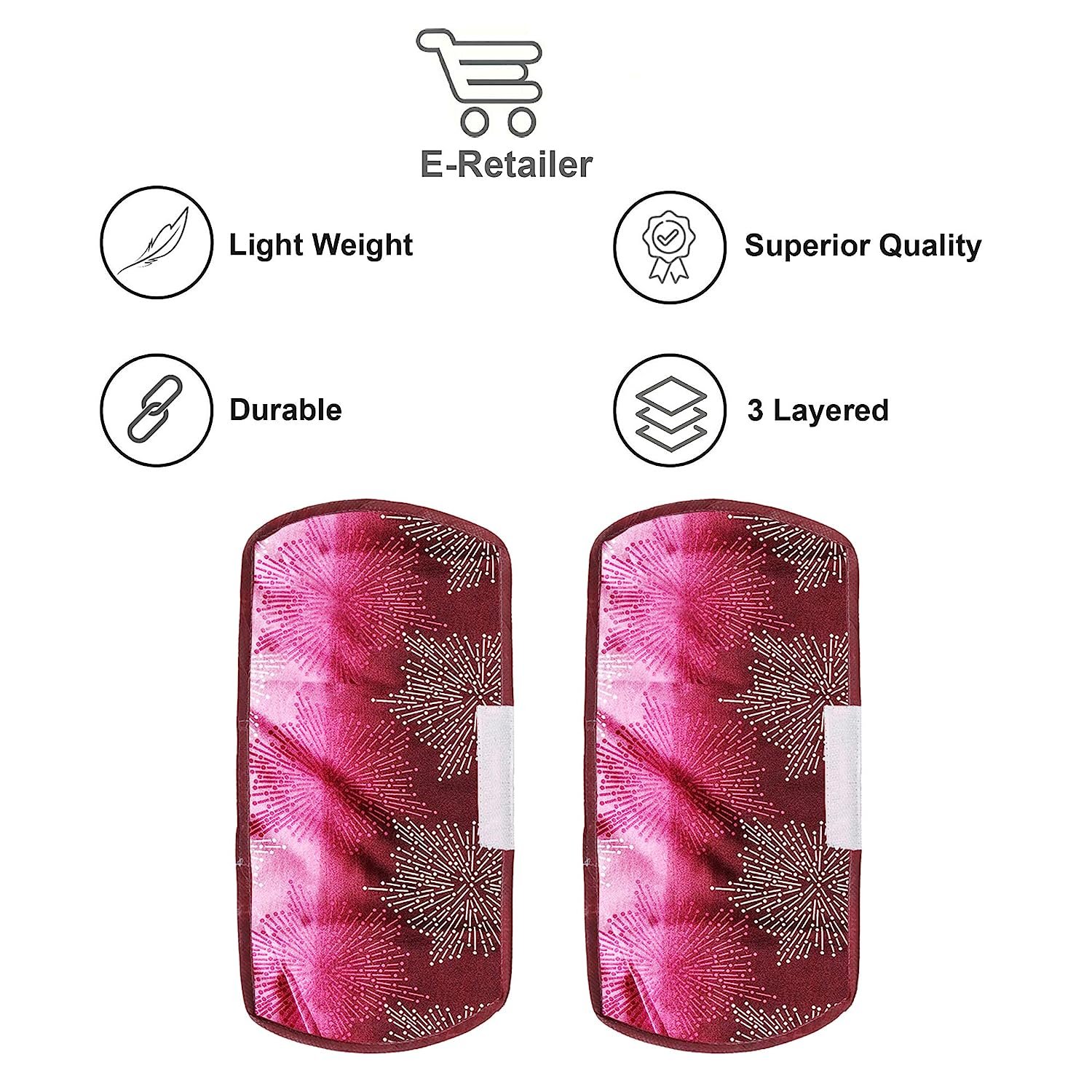 Polyester Fridge Handle Cover Set for Refrigerator Types (2 Pcs, Multi Design)