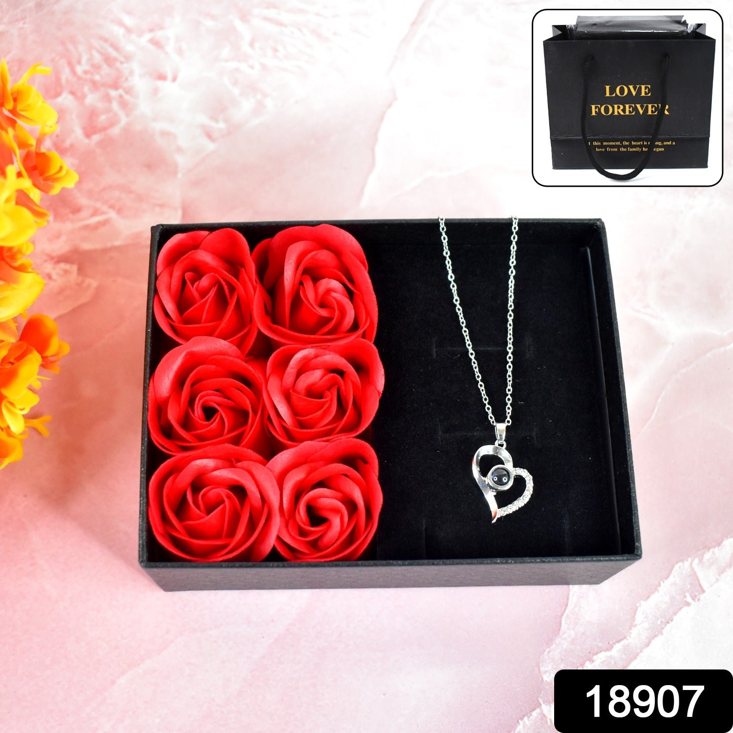 Rose Flower Gift Box, Handmade Eternal Rose I Love You Necklace, Valentine's Day