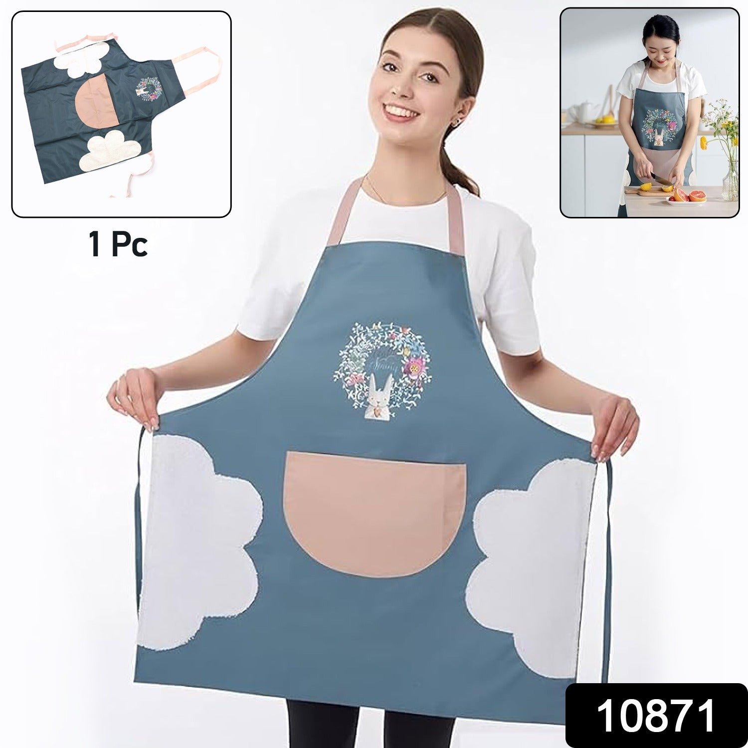 Multipurpose Kitchen Cooking Apron with Front Pocket (1 Pc)