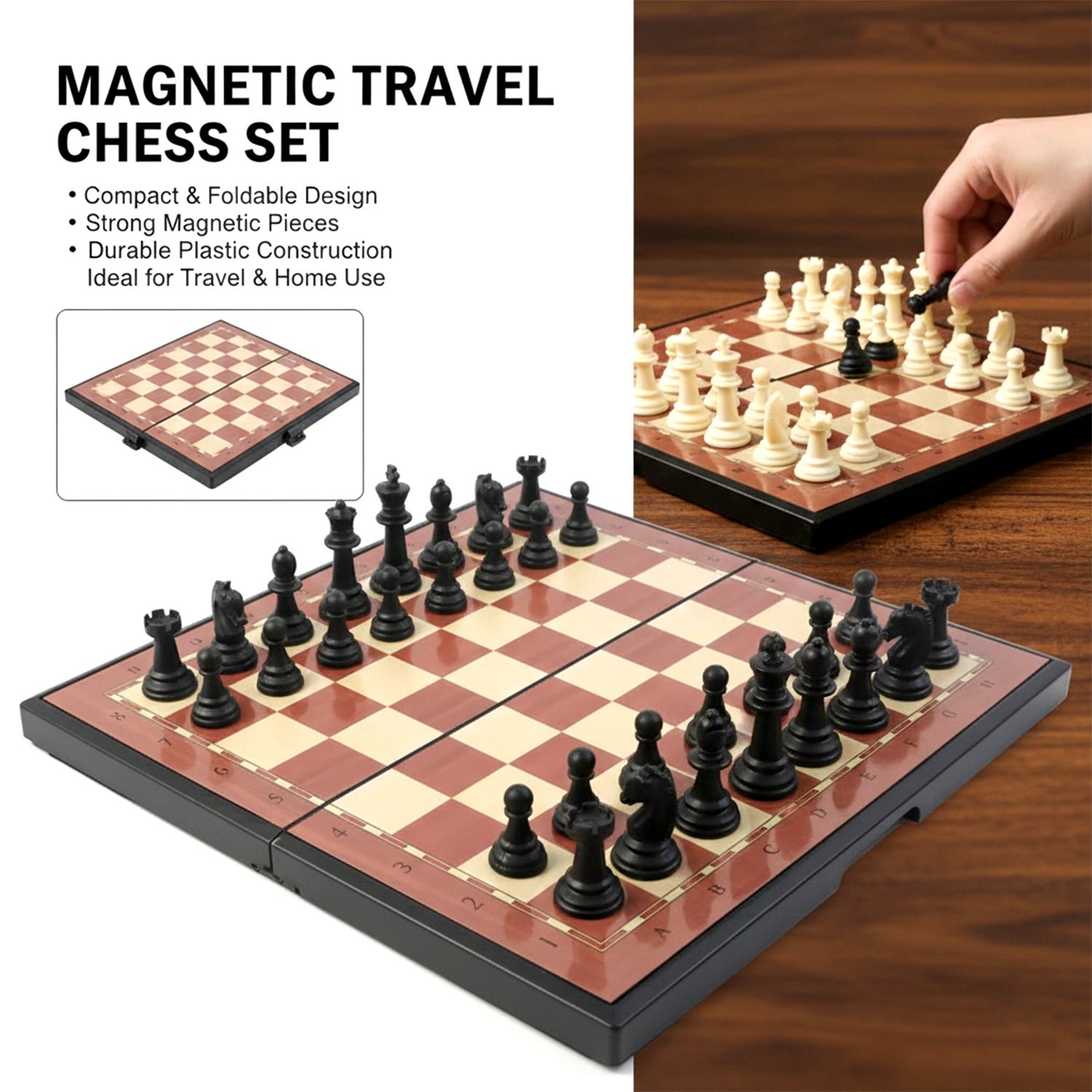 Premium Portable Chess Set Plastic Chess Pieces (1 Set)