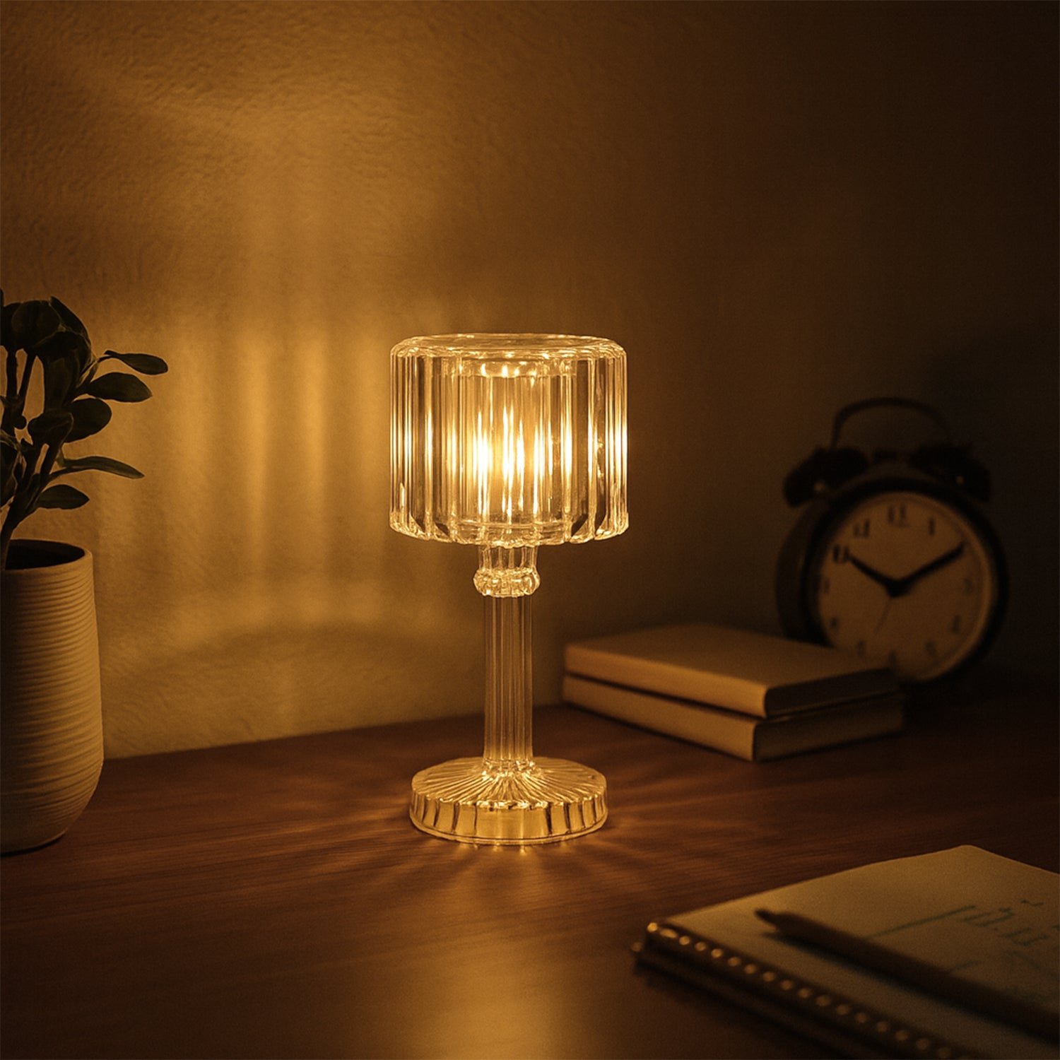 Set of 8 LED Crystal-Effect Table Lamps