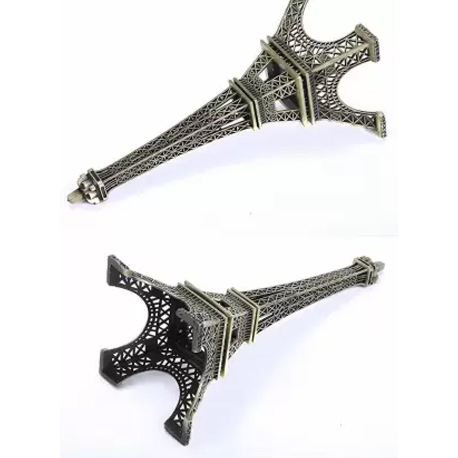 Antique 3D Eiffel Tower Statue - Metal Paris Landmark Decorative Showpiece