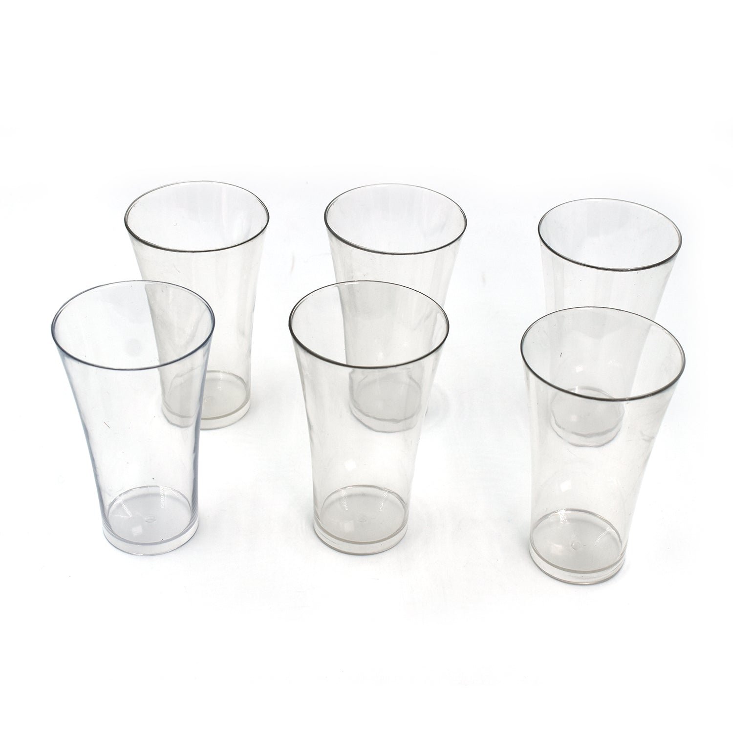 Plastic Drinking Glass Juice Glass Water Glass Set of 6 Transparent Glass