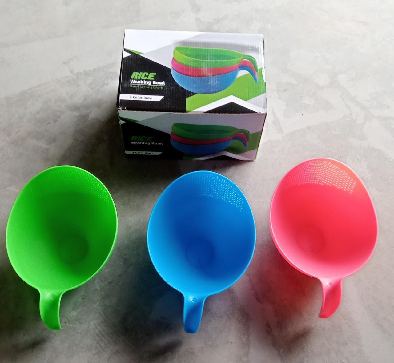 Plastic Rice Bowl / Food Strainer Thick Drain Basket (set of 3pcs)