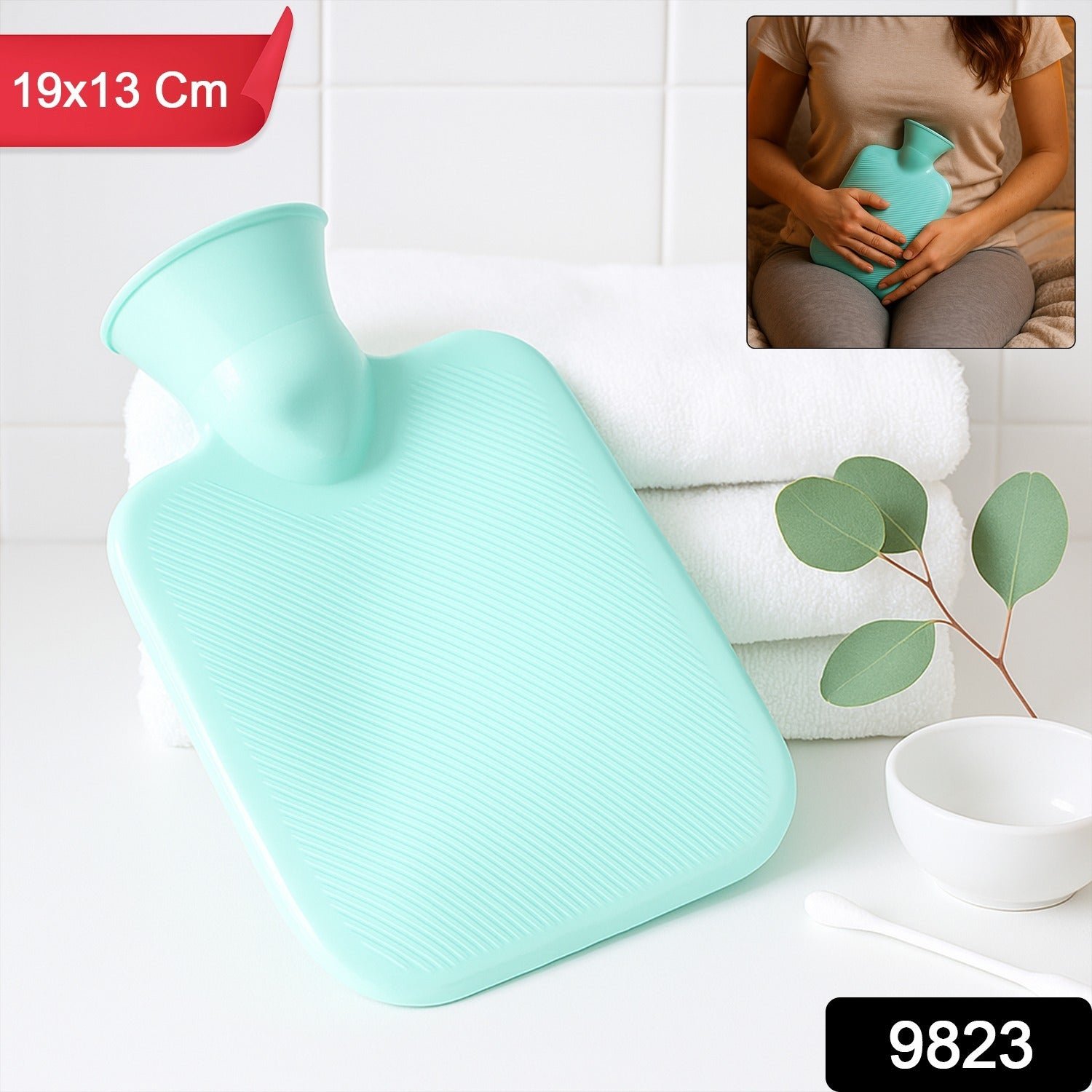 Premium Quality Rubber Hot Water Bag (19 x 13 Cm / 1 Pc)