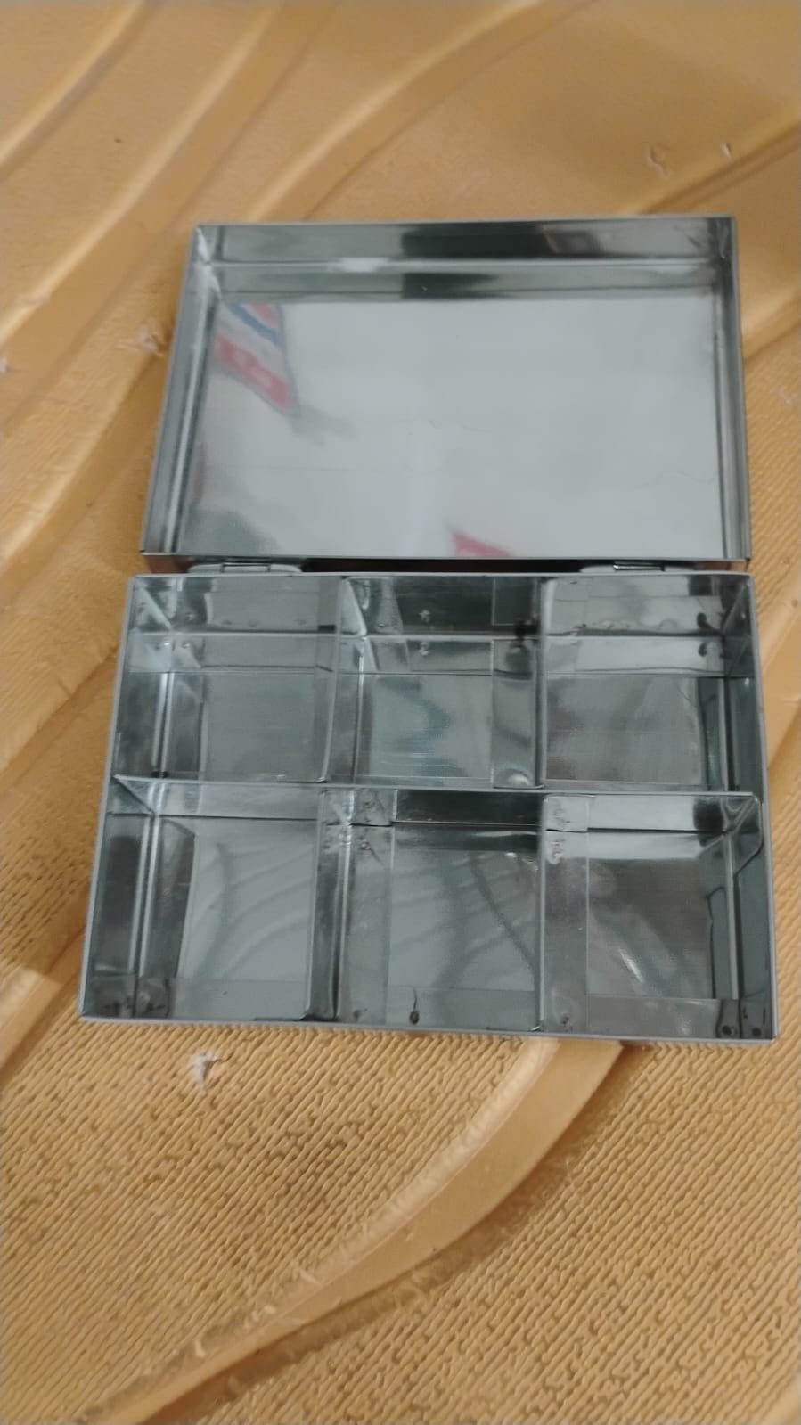 Multipurpose Stainless Steel Jewelry Storage Organizer Box 6 Compartments (1 Pc)