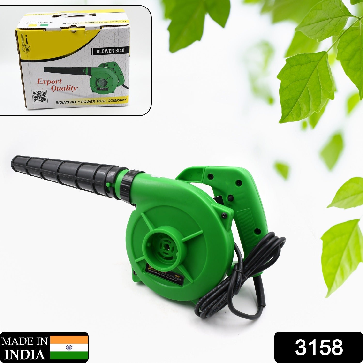 650V Blower Rifel Range Portable Air Blower – 350W, 2.3m³/min, 13000 RPM, Green