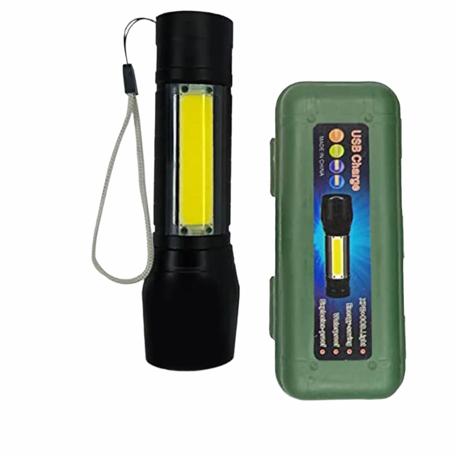 Mini Search Rechargeable LED Long Range Flashlight Emergency Light Torch