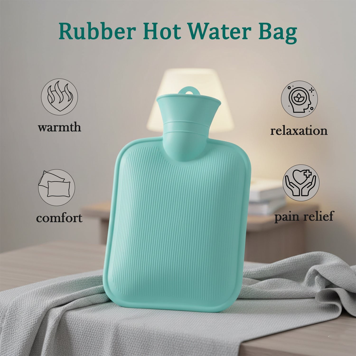 Premium Quality Rubber Hot Water Bag (19 x 13 Cm / 1 Pc)